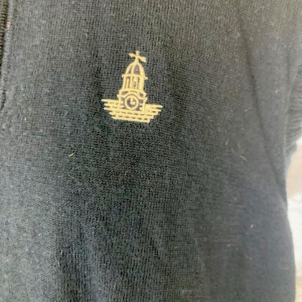 Navy blue vintage sweater vest with zipper finds Martin L - Picture 3 of 5